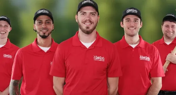 The landscaping crew at Good Guys Lawn Care in Ann Arbor, Michigan