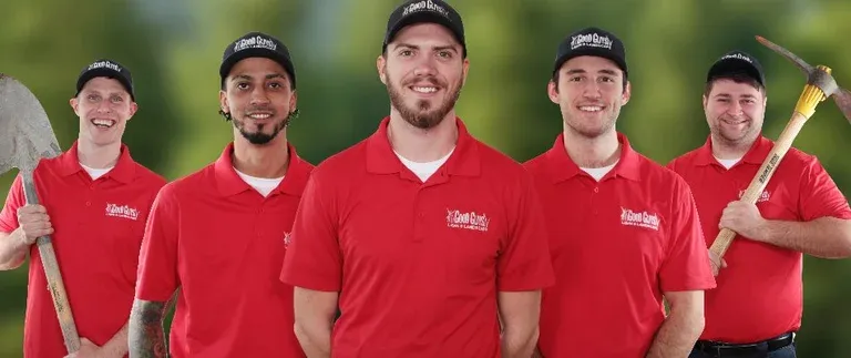 The landscaping crew at Good Guys Lawn Care in Ann Arbor, Michigan